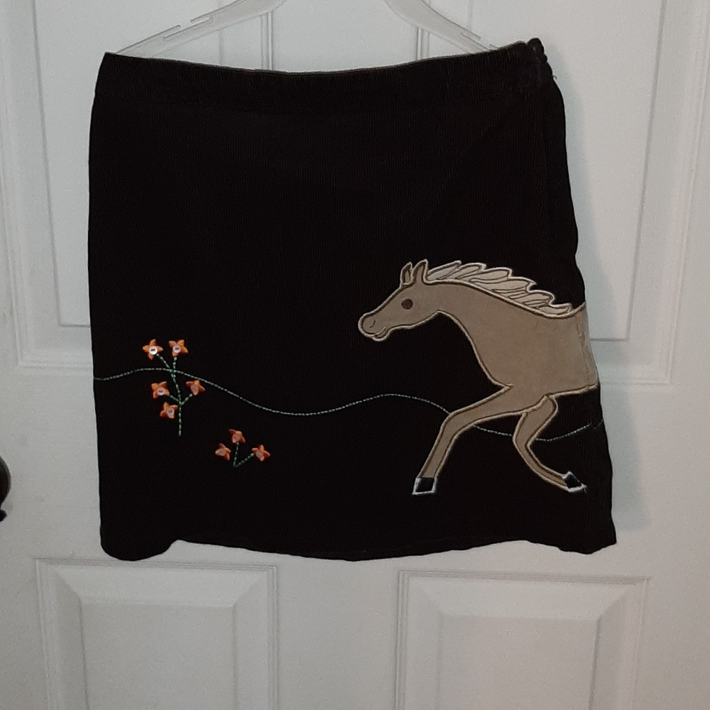 Girls Lands End Brown cuorduroy skirt